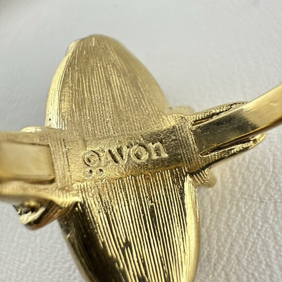 Vintage Avon Ring Black Onyx Victorian Collection 1983 Pinky Ring sz 4.75-5 - Picture 10 of 12